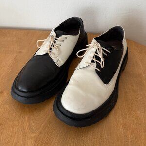 Camper Twins black and white dress shoe